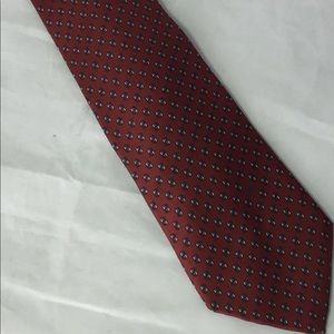 Vintage Nina Ricci Paris Men Neck Tie 100% Silk Burgundies Geometric